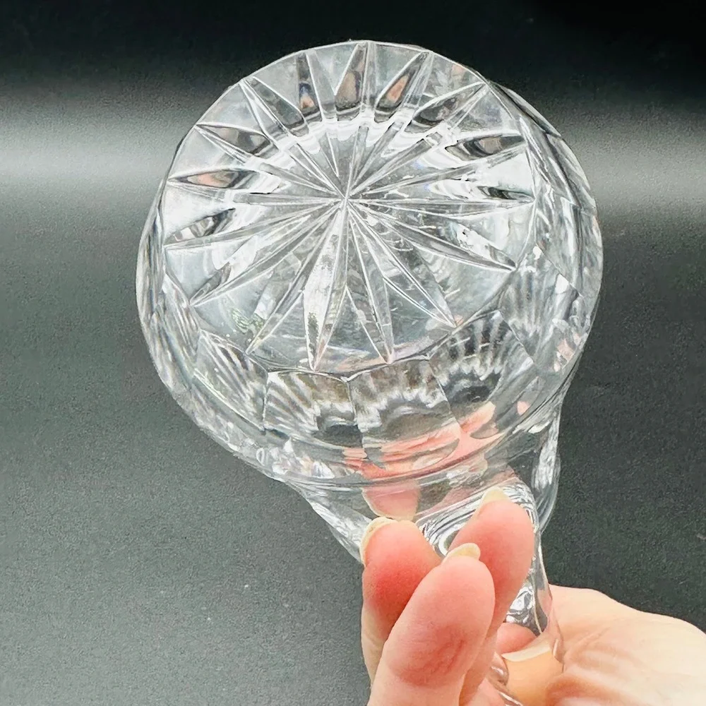 Lead Crystal Creamer Water or Bar Pitcher Diamond Cut Glass 5.5